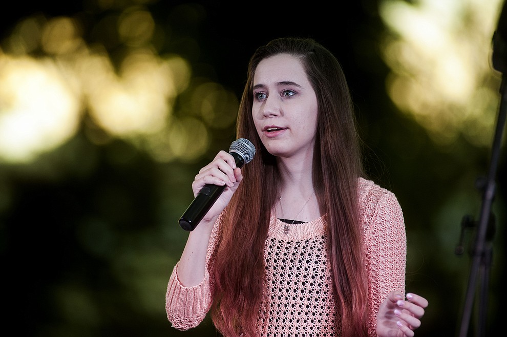 Hannah Warren sings "Someone Like You" during the first round of Prescott Idol 2017 Thursday, June 1 on the Yavapai County Courthouse Plaza. (Les Stukenberg/Courier)