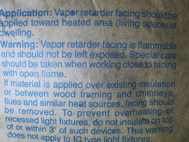 Instructions on a roll of insulation — tough to miss, right?