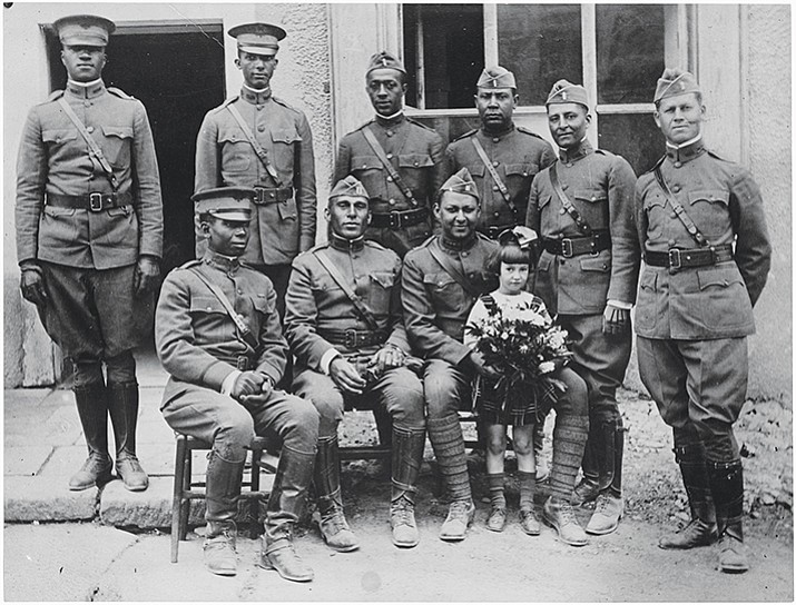 Officers of the “Buffalos,” 367th Infantry, 77th Division in France, c. 1918-1919. National Archives (public domain)