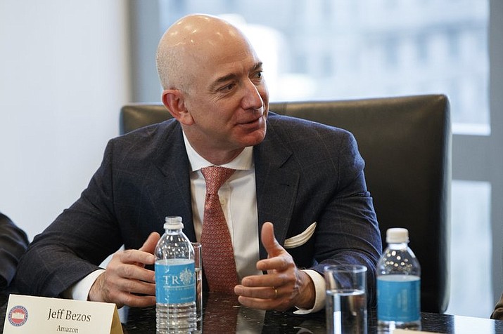 Amazon founder Jeff Bezos took to Twitter Thursday seeking ideas for a philanthropic strategy that would “be helping people in the here and now — short term — at the intersection of urgent need and lasting impact.” (AP Photo/Evan Vucci, File)
