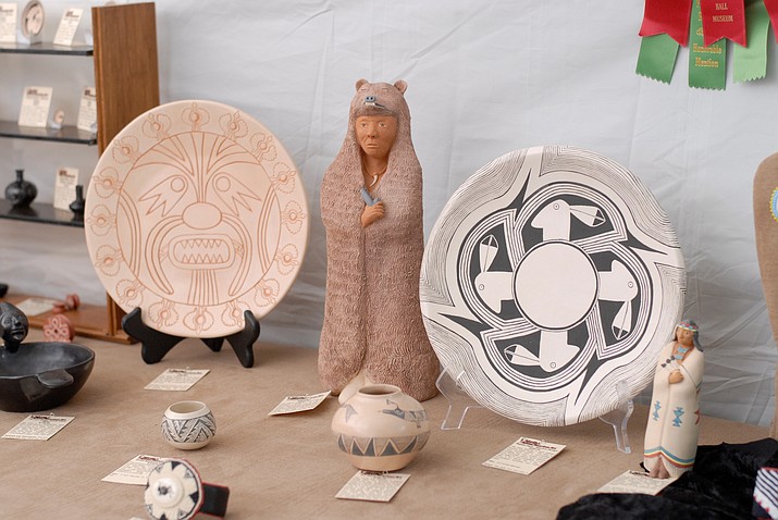Examples of art at the 2017 Prescott Indian Art Market at Sharlot Hall Museum.