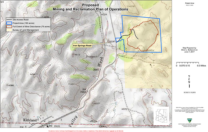 BLM Considers Nearly 1 000 Comments On Kirkland Mine The Daily   Kirkland Project Area Map 