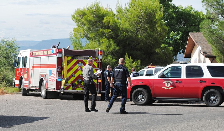 One person and one dog were confirmed deceased Monday afternoon while investigating a car fire on Chuckawalla Drive. (VVN/Jennifer Volpe)