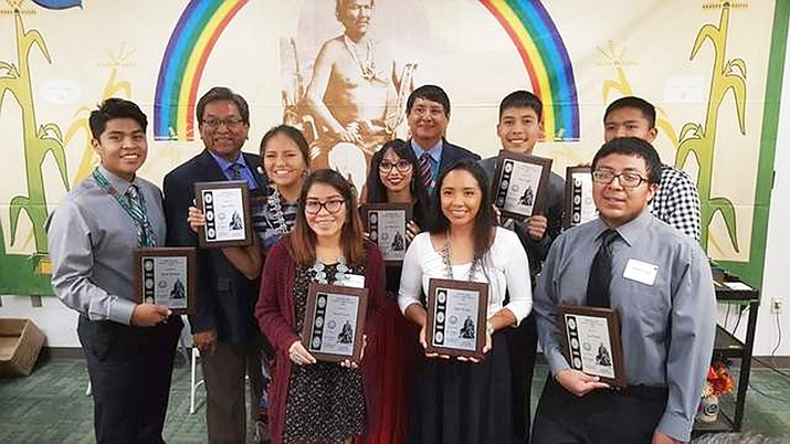 Ten of Tuba City High School's high achieving students were awarded the prestigious 2017 Chief Manuelito Scholarship by the Navajo Nation. Rosanda Suetopka/NHO