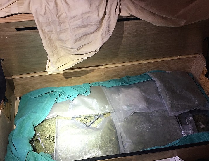 Marijuana found in a secret compartment of a motorhome on I-40 near Ash Fork.