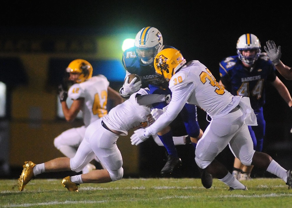 Prescott's John Chaffeur returns a kick as the Badgers take on the Marcos de Niza in Prescott Friday, August 25. (Les Stukenberg/The Daily Courier).