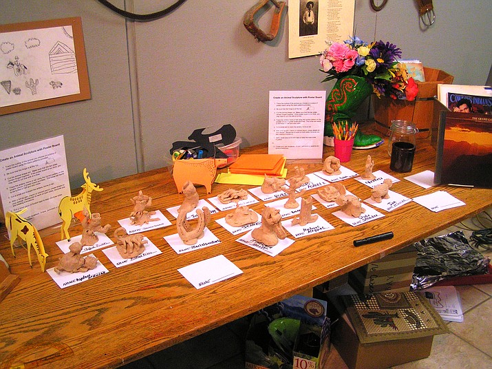 Clay sculptures set up for viewing from a past event. The Phippen Museum will offer the opportunity for local elementary students to try clay sculpturing. (Phippen Museum/Courtesy)