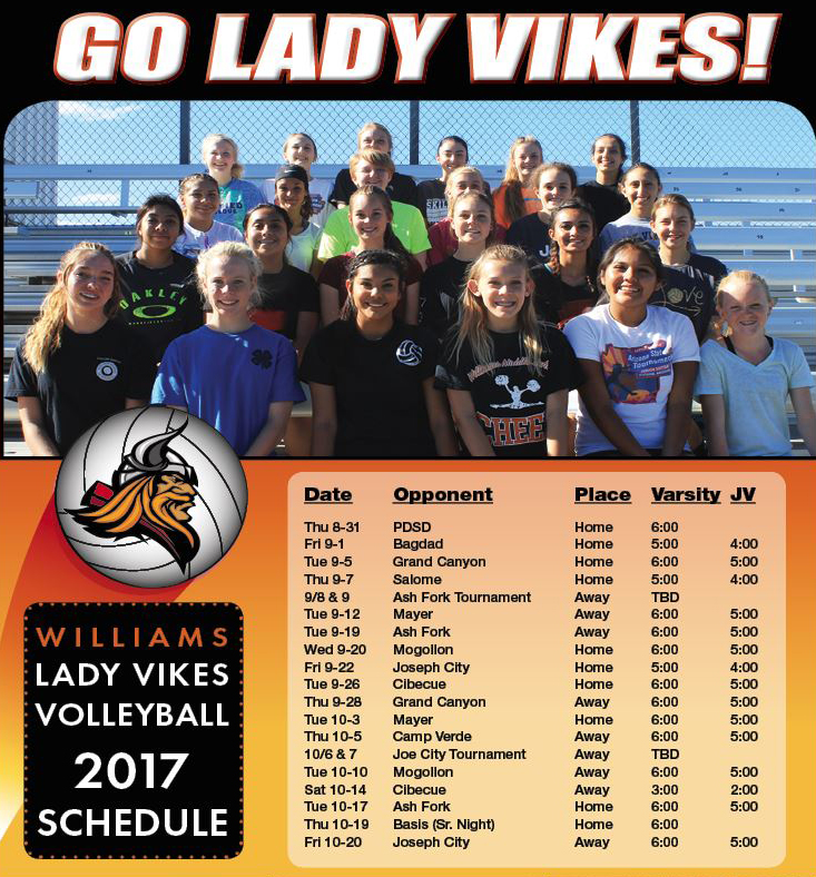 Lady Vikings volleyball schedule | Williams-Grand Canyon News