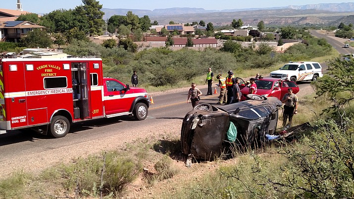 The Yavapai County Sheriff’s Office and Verde Valley Fire District are currently on scene responding to a two-car crash on Camino Real between Hombre Drive and Peila Avenue. VVN/Dan Engler