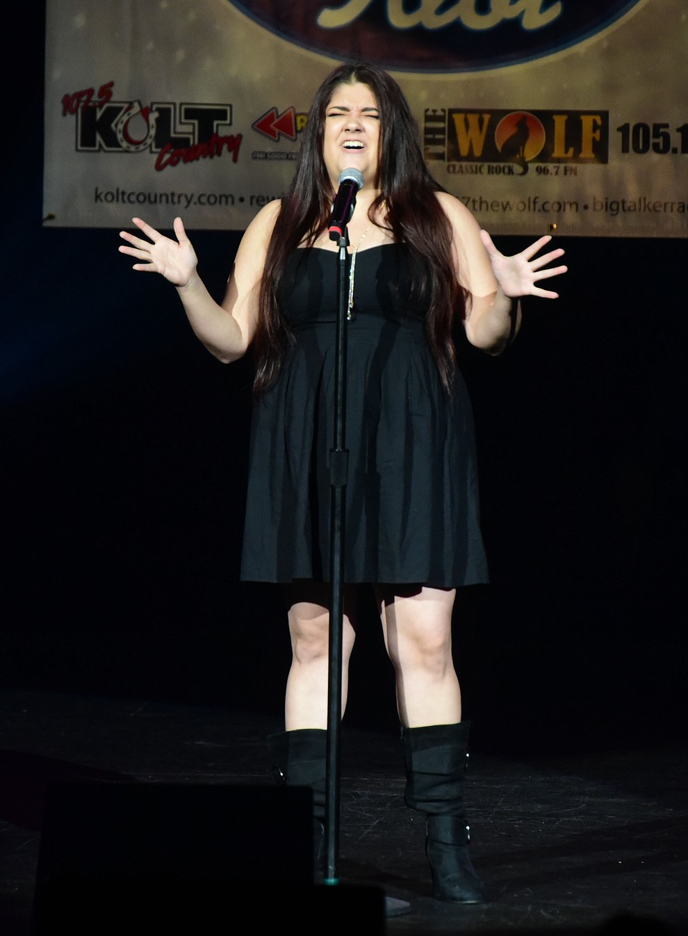 Angelina Howe sings "I Have Nothing" during the finale of the 8th annual Prescott Idol competition at the Yavapai College Performance Hall Wednesday, September 6 in Prescott . (Les Stukenberg/Courier).