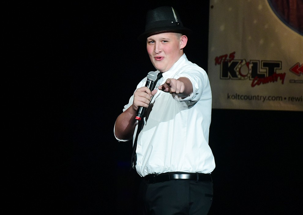 Jacob Neal sings "Fly Me to the Moon" during the finale of the 8th annual Prescott Idol competition at the Yavapai College Performance Hall Wednesday, September 6 in Prescott . (Les Stukenberg/Courier).