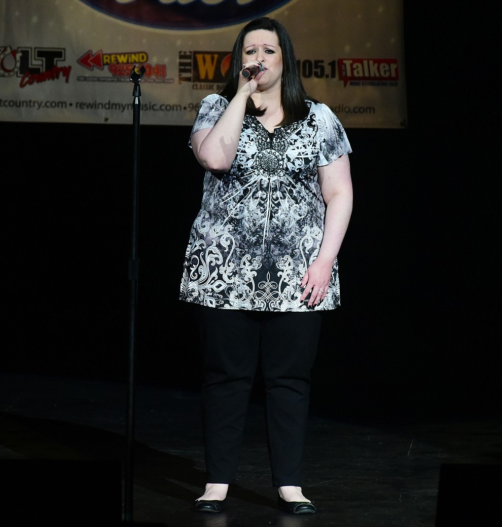 Julie Mayotte sings "There You'll Be" during the finale of the 8th annual Prescott Idol competition at the Yavapai College Performance Hall Wednesday, September 6 in Prescott . (Les Stukenberg/Courier).