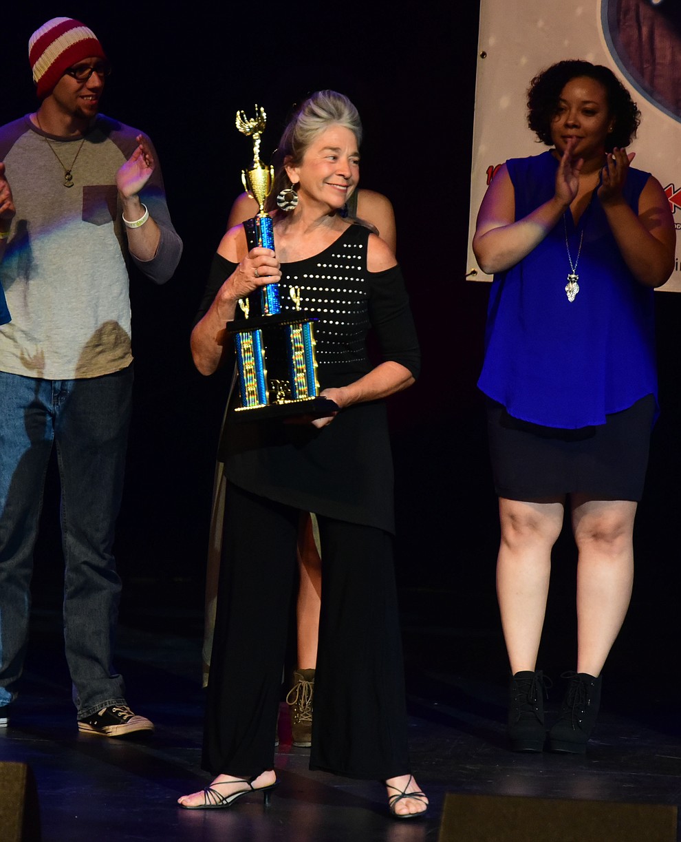 Lore Christensen placed second during the finale of the 8th annual Prescott Idol competition at the Yavapai College Performance Hall Wednesday, September 6 in Prescott . (Les Stukenberg/Courier).