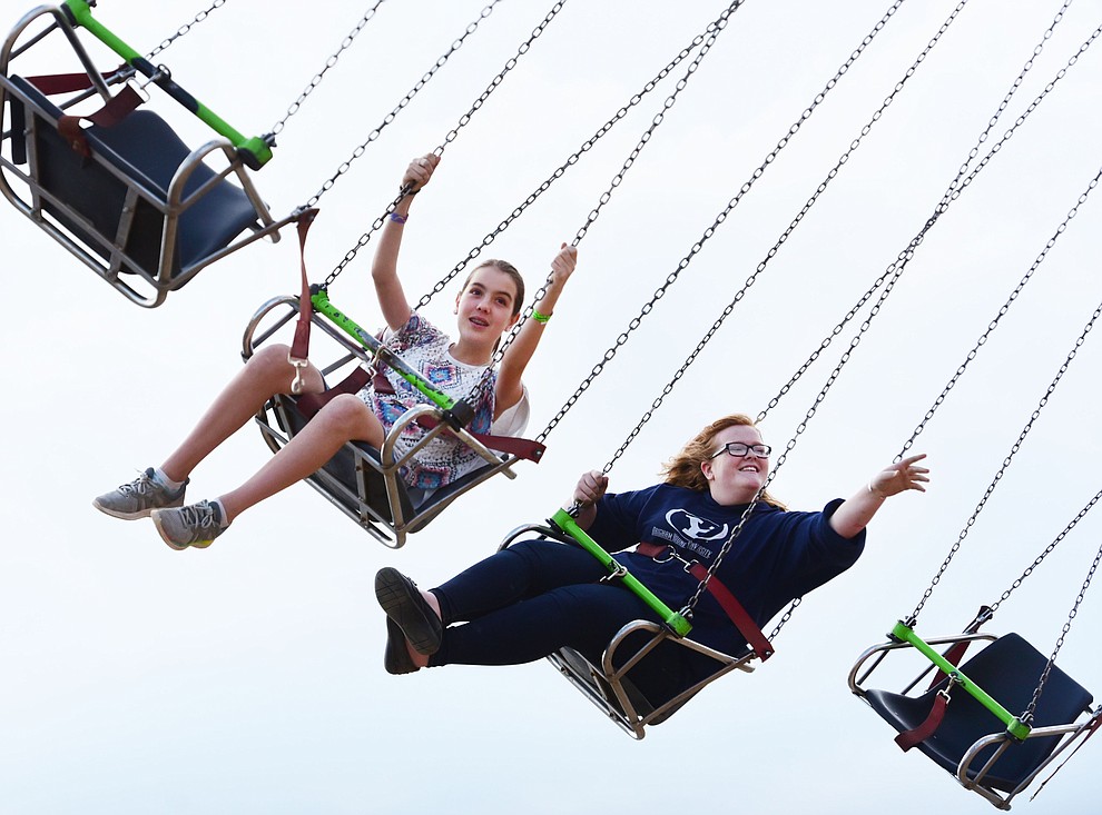 Fairgoers ride the YoYo at the 2017 Yavapai County Fair at the Prescott Rodeo Grounds Wednesday, September 7 in Prescott . (Les Stukenberg/Courier).