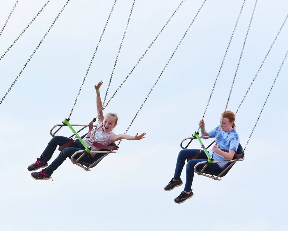 Fairgoers ride the YoYo at the 2017 Yavapai County Fair at the Prescott Rodeo Grounds Wednesday, September 7 in Prescott . (Les Stukenberg/Courier).