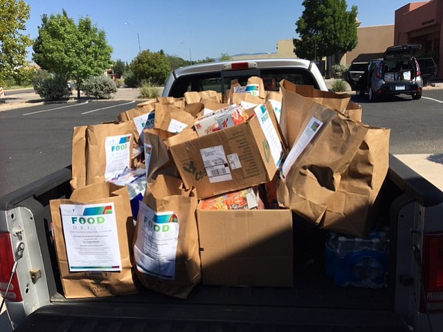 A truck full of food from the 13th annual Kindred Hospice Food Drive is ready for distribution. (Kindred Hospice/Courtesy)