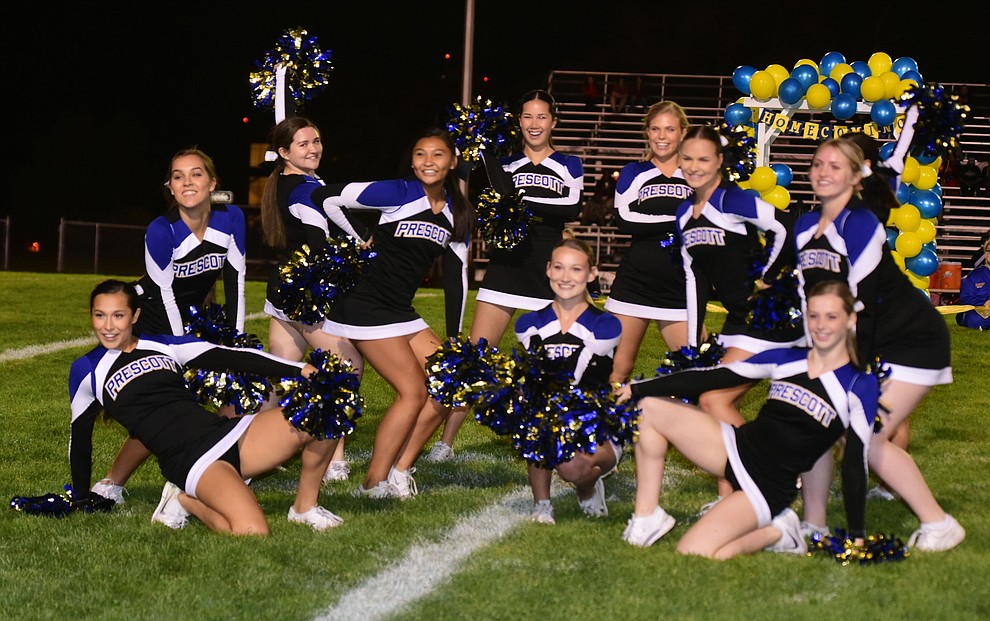 Prescott's Pom Pom's perform at halftime as the Badgers play Moon Valley in the 2017 Homecoming game Friday, September 15 in Prescott. (Les Stukenberg/Courier).