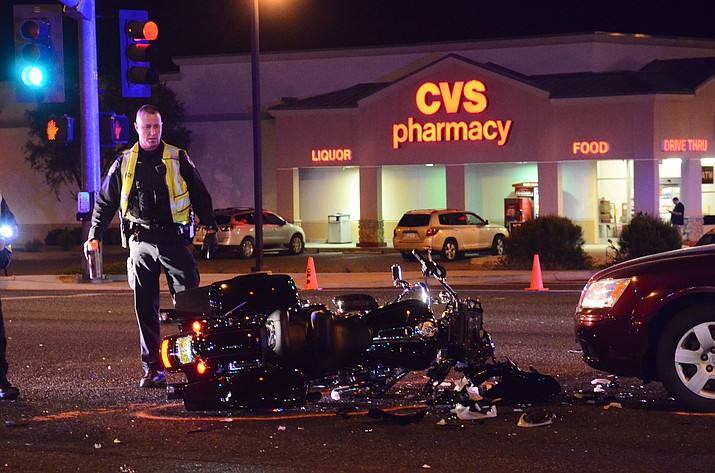 A motorcyclist from Michigan was flown to Flagstaff Medical Center after an accident at the intersection of SR 260 and Fir Street in Cottonwood on Friday around 7:30 p.m. (VVN/Vyto Starinskas)