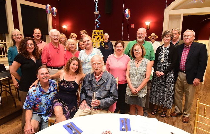 Friends gather with Steve Heller during a surprise 79th birthday party Tuesday, Sept. 12, in Prescott. (Les Stukenberg/Courier)