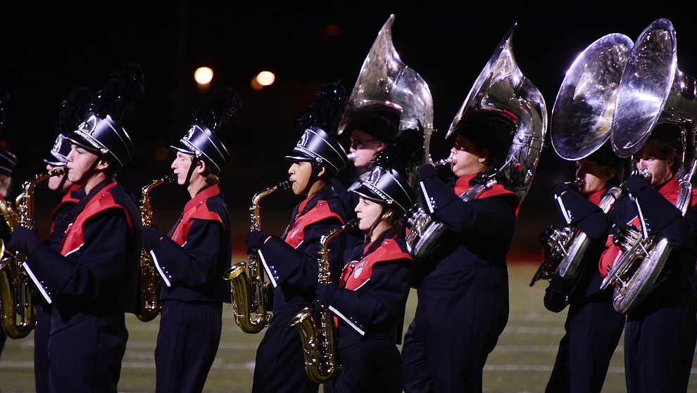 Bradshaw Mountain's Marching Band performs during halftime of the 2017 Homecoming Game against Flagstaff Friday, September 22 in Prescott Valley. (Les Stukenberg/Courier)