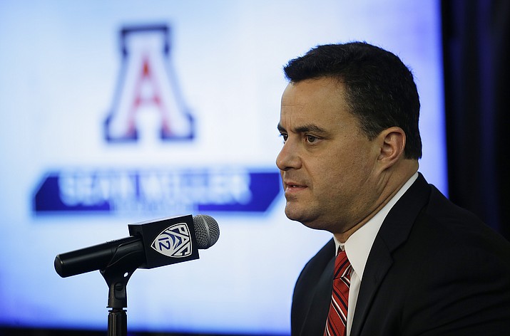 Arizona coach Sean Miller listens to questions during the Pac-12’s NCAA college basketball media day, Thursday, Oct. 12, in San Francisco. (Eric Risberg/AP)