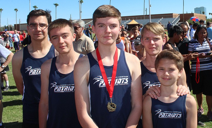 AHA Cross Country Left to Right: Zack Reed, Nathan Stafford, Trenton Stafford, Ira Thompson, Andy Hayes. (Photo courtesy Mark Stafford)