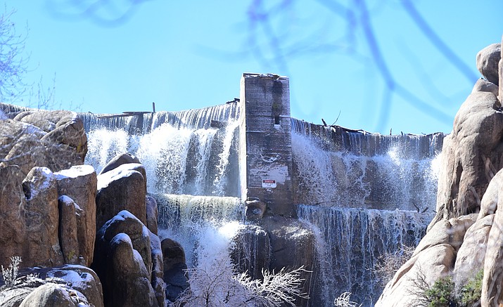 The Prescott City Council will consider a contract to do "pre-construction" work on repairs to deteriorating valves on the Watson Lake Dam. (Les Stukenberg/Courier, file)