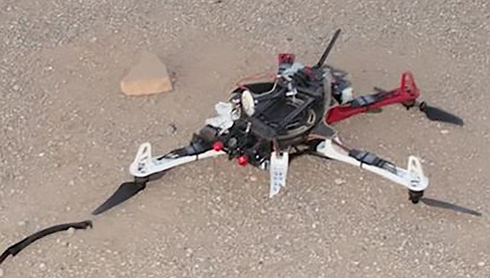 This drone crashed in Arizona State Prison-Complex Lewis trying to deliver marijuana and cellphones in September. (Arizona Department of Corrections)