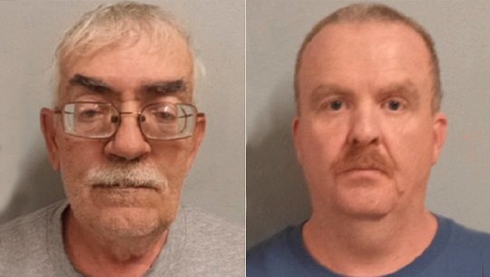 Pittsfield police say 65-year-old Joseph Van Wert. left, and 45-year-old Randy Lambach ran a prostitution ring out of an apartment at a senior living facility. They have been held without bail pending a dangerousness hearing scheduled for Nov. 29. (Pittsfield Police Department)