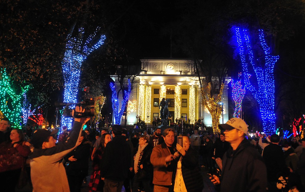 Large crowds were thrilled by the annual Courthouse Lighting in downtown Prescott Saturday, December 2. (Les Stukenberg/Courier)
