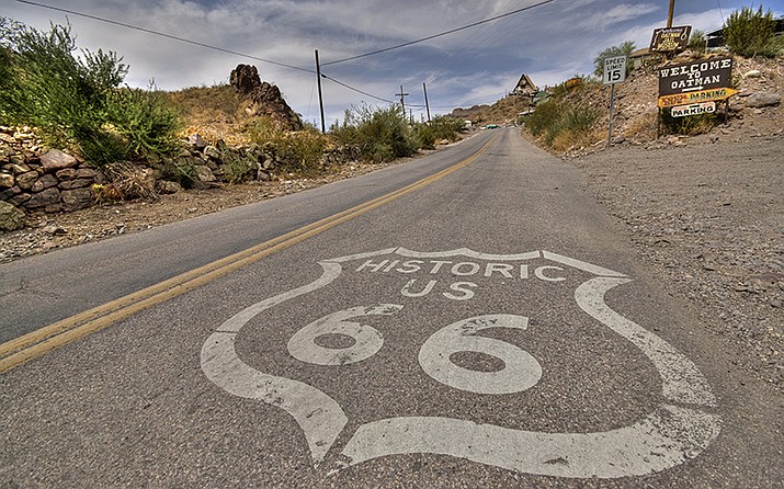 Route 66 once stretched unbroken from Chicago to Santa Monica, California, and reflected the importance of the automobile in 20th century American life. But it was overtaken by the interstate highway system and today only small stretches remain, like this one in Oatman, Arizona.  Photo/Vicente Villamón, Cronkite News