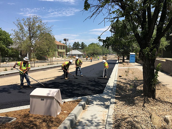 Many of the features on Alarcon Street, shown here last summer, will likely not be continued as the city looks to scale down costs for other projects. (Ken Sain/Courier file)