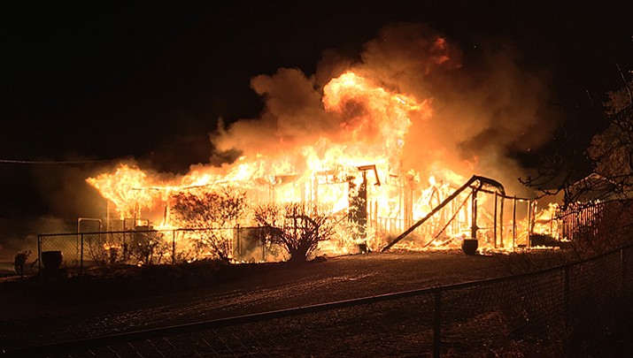 A residential structure fire in Yarnell on Thursday, Dec. 21, completely destroyed the home.