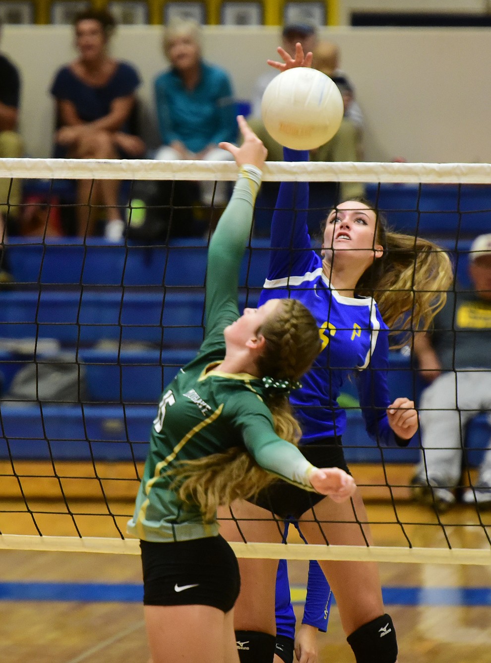 Prescott's McKella Wright (6) goes for a kill as they play Mohave in volleyball Tuesday, September 12 in Prescott. (Les Stukenberg/Courier).