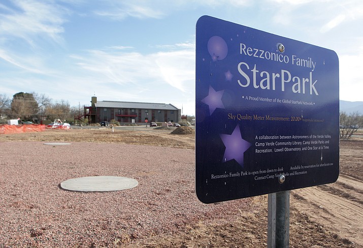 With new fencing, roadway and parking improvements, as well as stargazing platforms (pictured) and a demonstration native grass project, Camp Verde Parks and Recreation Division Manager Mike Marshall says he is pleased with “tangible improvements” to Rezzonico Family Park that are ongoing through 2018. (Photo by Bill Helm) 