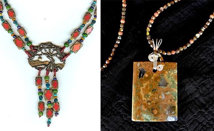 Jewelry by Patty  Hoisch (left) and Wendy Wade (right)