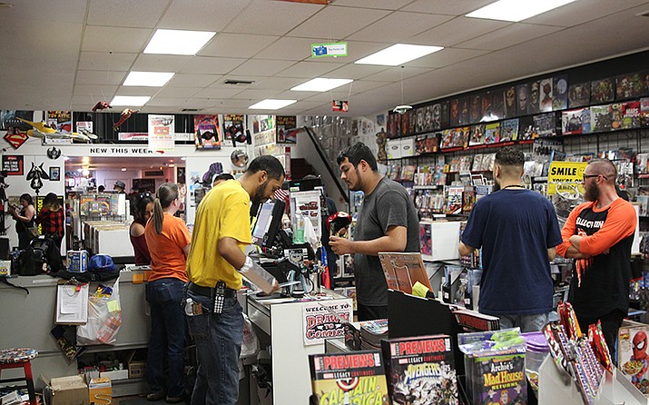 Drawn to Comics in Glendale has a variety of comic books and comic merchandise. (Photo by Maddy Ryan/Cronkite News)
