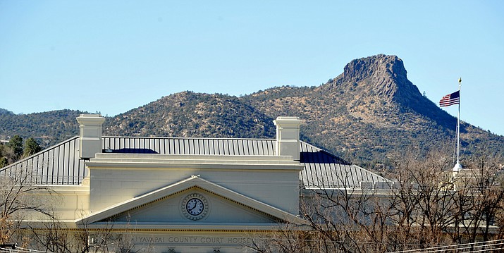 Flags flown atop the Yavapai County Courthouse in downtown Prescott can be purchased at a reasonable cost through the county.