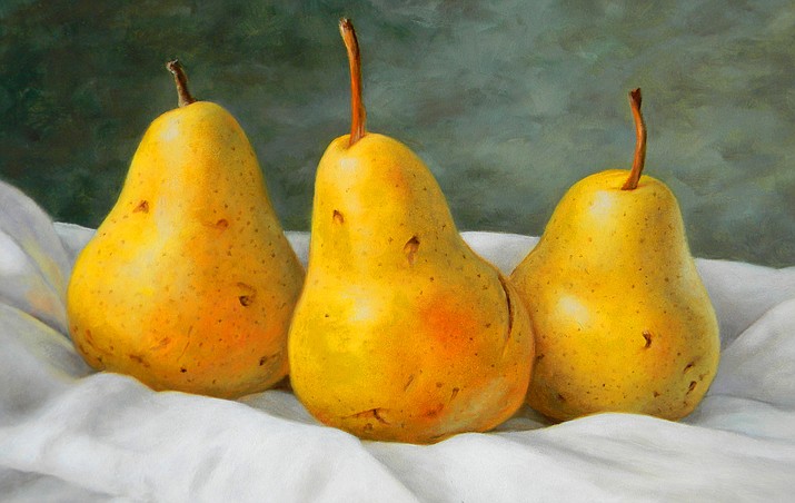 Photo of painting titled “Three Pears”, by Janet Weaver.  