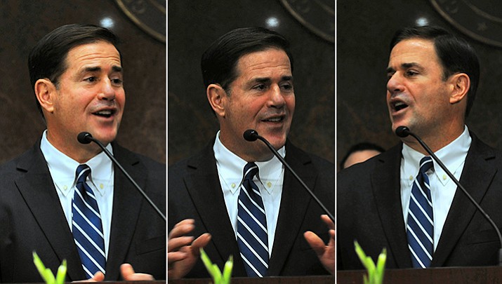 Gov. Doug Ducey gives his State of the State speech on Monday. (Capitol Media Services photo by Howard Fischer)