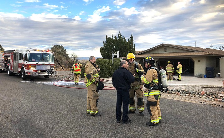 Verde Valley Fire District officials said moderate damage occurred from a chimney vent fire at this home  in the 1900 block of Broken Rock Drive in Verde Village Tuesday morning. (Photo courtesy of Verde Valley Fire District)
