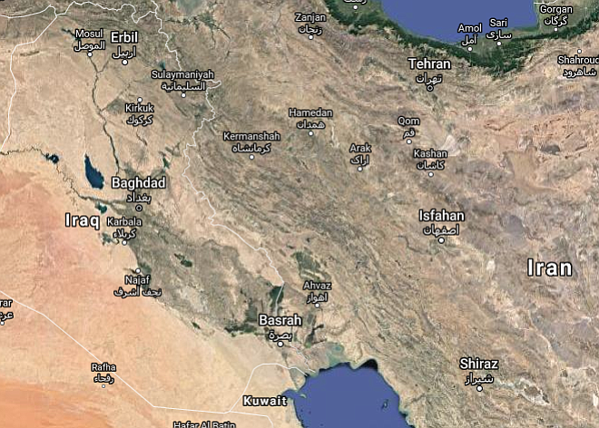 The border between Iraq and Iran is facing aftershocks from a tremblor that occurred in the mountainous region in November. (Google Maps)