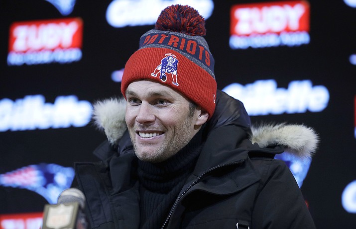 In this Dec. 31, 2017, file photo, New England Patriots quarterback Tom Brady speaks to the media following following a game against the New York Jets in Foxborough, Mass. (Charles Krupa/AP, File)