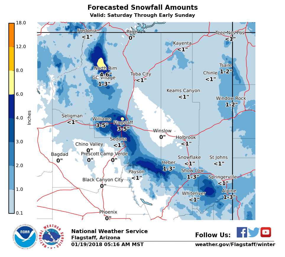 Rain, some snow expected for Prescott area late Friday night, Jan. 19
