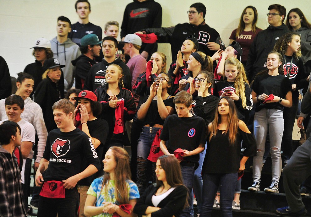 Bradshaw Mountain's fans showed up as the Bears hosted the Saguaro Sabercats for the play in game for the Arizona Interscholastic Association Thursday night in Prescott Valley. (Les Stukenberg/Courier)