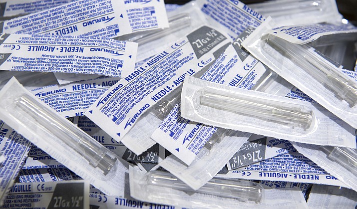 A bill that would create a needle-exchange program in Arizona is being considered in the state house. (Photo by Paul Chiasson/The Canadian Press via AP, File)