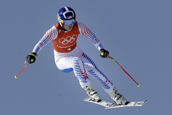 United States' Lindsey Vonn competes in women's downhill training at the 2018 Winter Olympics in Jeongseon, South Korea, Tuesday, Feb. 20, 2018. (Luca Bruno/AP)