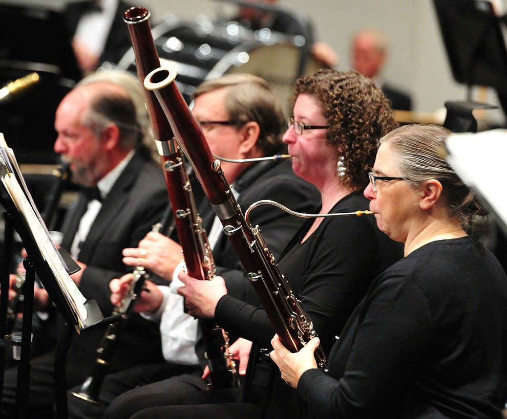 The Prescott Pops Symphony performs for 2200 third to fifth grade students from around Yavapai County in the annual Music Memory Concert at the Yavapai College Performance Hall Thursday morning. (Les Stukenberg/Courier)