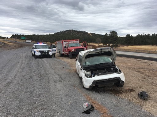 Williams Fire Department responds to a vehicle rollover on I-40.