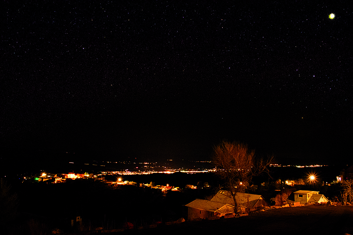 Starlit sky from Jerome. After direction by the Cottonwood City Council, the community development staff created a dark-sky committee to work toward the creation of a new lighting ordinance and eventually, crafting an application of their own.  (VVN/Halie Chavez) 